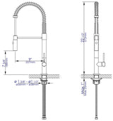 Brushed Nickel Commercial Spring Kitchen Faucet