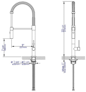 Brushed Nickel Commercial Spring Kitchen Faucet
