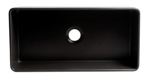 Black Matte Smooth Apron 36" x 18" Single Bowl Fireclay Farm Sink