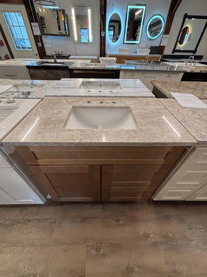 36" Cabtec Salted Caramel Vanity with Taj Mahal Top