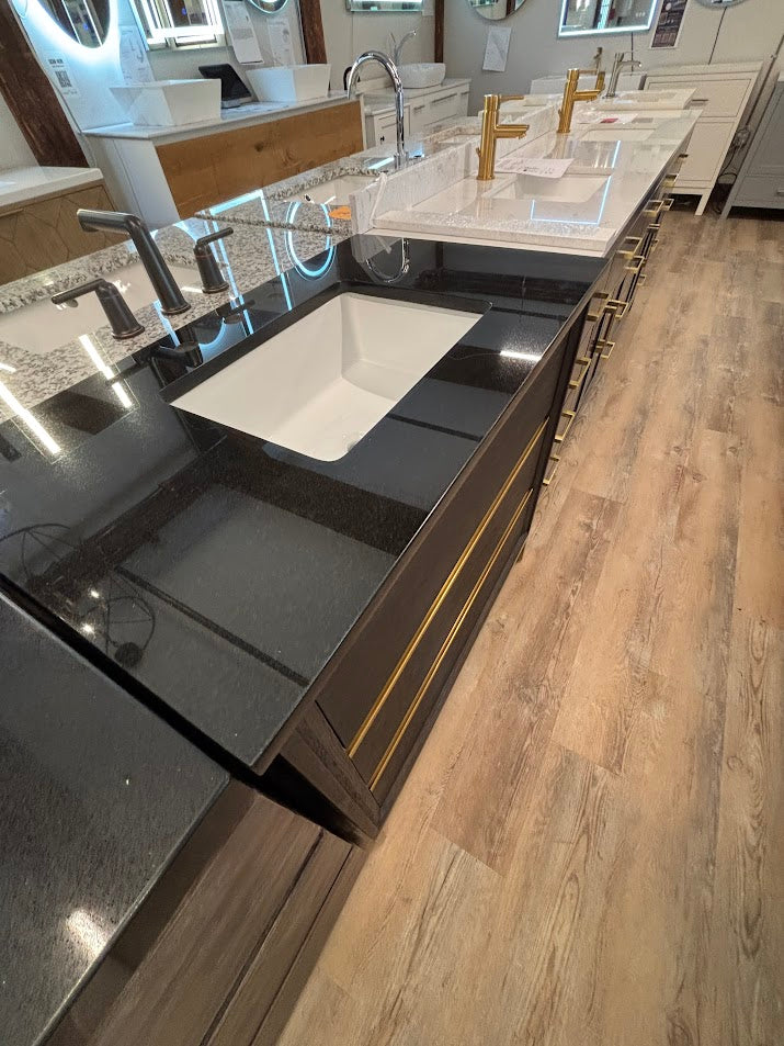 37" Fairmont Designs Ambassador Vanity Set, Black Granite Avanity QUT37UG-RS Top, Matte Black