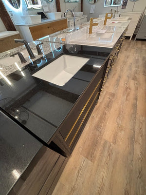 37" Fairmont Designs Ambassador Vanity Set, Black Granite Avanity QUT37UG-RS Top, Matte Black