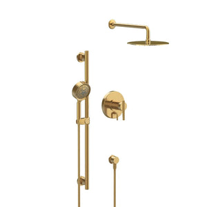 Gerber Parma Pressure Balance Shower Trim with Parma 5 Function Hand Shower and Drench 10" Showerhead and Versa Slide Bar Kit