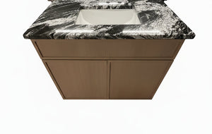 36” Oslo Oak Vanity w/ Black Forest Granite