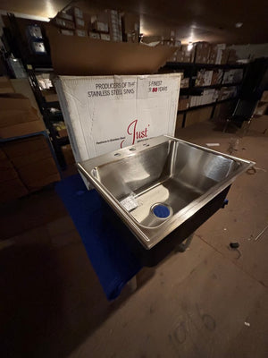 Just Manufacturing SLXD2225A3 Single Bowl Drop-in Sink, 3 holes, Silver (Open Box)