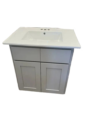 31" Classic Grey Vanity with Integrated Ceramic Sink & Premium Plywood Construction
