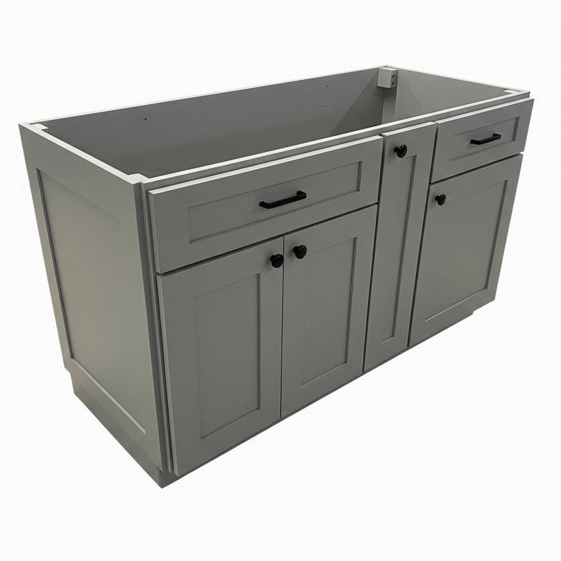 Cab-Tec Solid Wood Gray Kitchen Island 60"