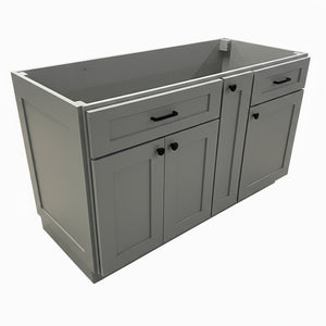 Cab-Tec Solid Wood Gray Kitchen Island 60"