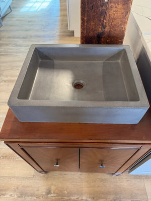 Avanity Brentwood 25" Vanity – New Walnut w/ Native Trails Nipomo Slate Sink – Floor Model