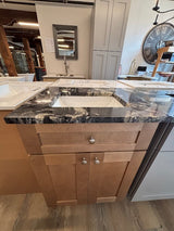 24" Salted Caramel Shaker Vanity with Titanium Granite Countertop & Designer Undermount Sink