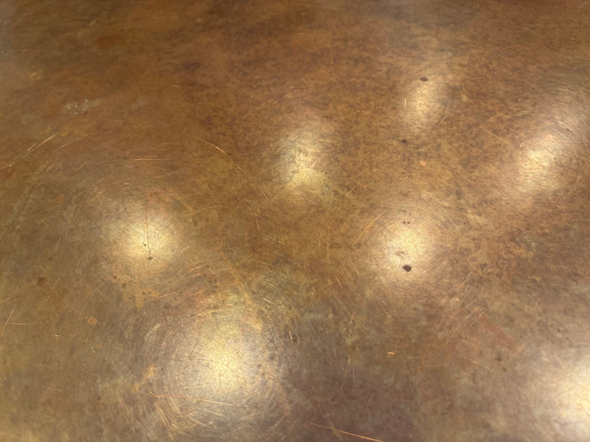 Ethan Allen Sherman Round Copper-Top Coffee and Cocktail Table