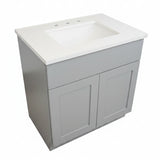 Fairmont Quartz 30” Vanity Top Set with Ceramic Sink on 30” Solid Cabinet Base – Designer Bathroom Vanity Ensemble