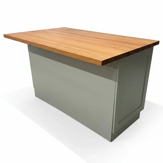 60" x 36" Solid Wood Gray Kitchen Island – John Boos 1.5" Cherry Top, Soft-Close Drawers, Full Storage Layout, 360° Furniture Finish