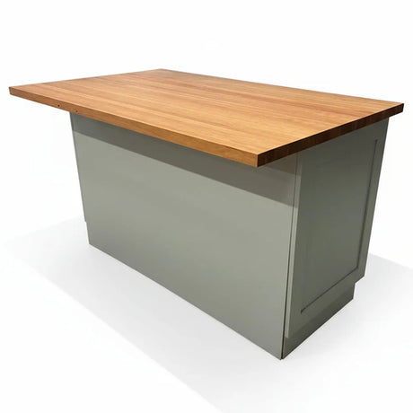 60" x 36" Solid Wood Gray Kitchen Island – John Boos 1.5" Cherry Top, Soft-Close Drawers, Full Storage Layout, 360° Furniture Finish