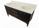 Fairmont Designs Charlottesville 60″ Double Vanity Suite – Vintage Black + Pure White Quartz