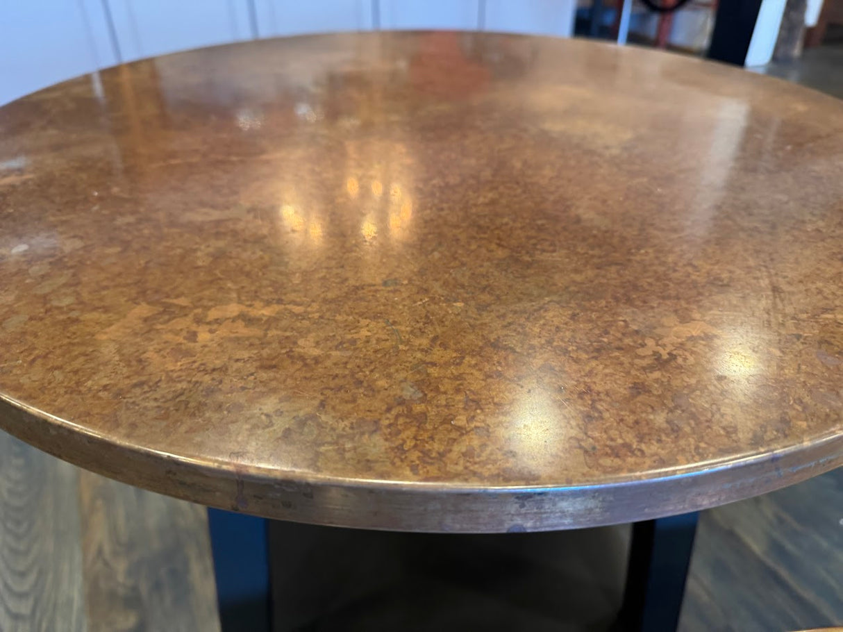 Ethan Allen Sherman Round Copper-Top Coffee and Cocktail Table
