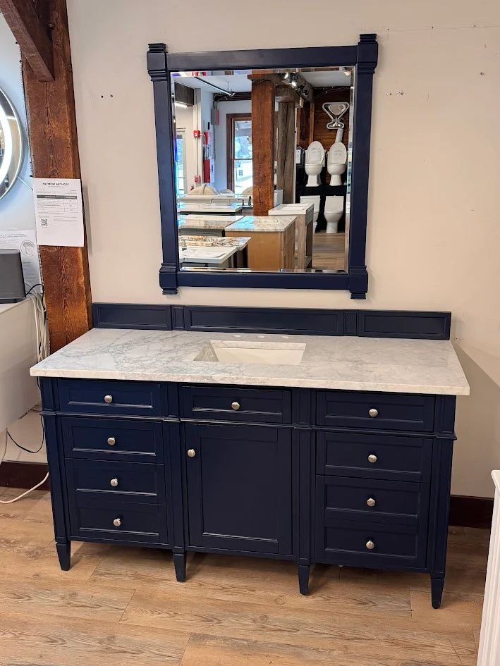 James Martin Vanities Brittany 60" Single Basin Vanity Cabinet w/3CM Top & Mirror