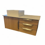 James Martin Columbia 36" Floating Vanity – Latte Oak w/ ThinScape Sea Line Mist Top & Laufen SaphirKeramik Basin