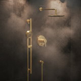 Gerber Parma Pressure Balance Shower Trim with Parma 5 Function Hand Shower and Drench 10" Showerhead and Versa Slide Bar Kit