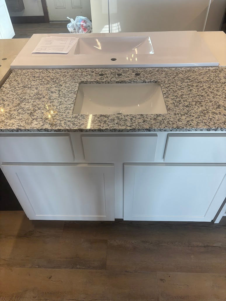 White 48'' Vanity with Marble top