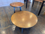 Ethan Allen Sherman Round Copper-Top Coffee and Cocktail Table