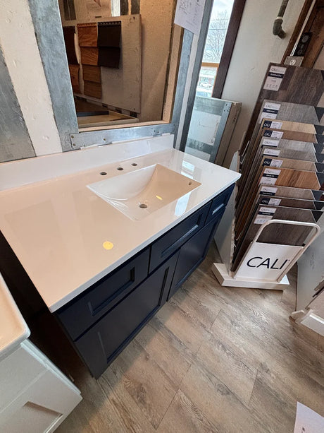 Wolf 43" Brooklyn Midnight Vanity Combo – White Cultured Marble Top (BM-VSB42 / 2888205)
