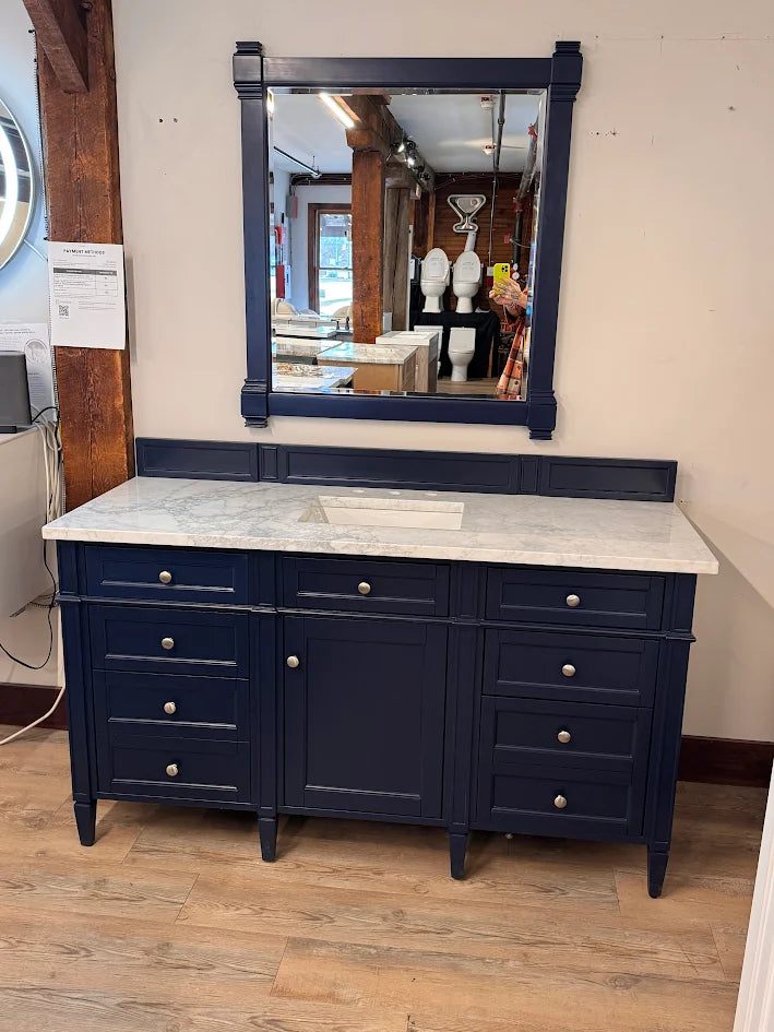 James Martin Vanities Brittany 60" Single Basin Vanity Cabinet w/3CM Top & Mirror