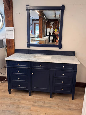 James Martin Vanities Brittany 60" Single Basin Vanity Cabinet w/3CM Top & Mirror