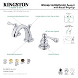 Kingston Brass KB914BL Vintage Widespread Bathroom Faucet, Polished Chrome/Polished Brass