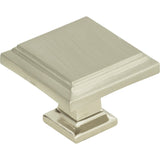 Atlas Homewares Sutton Place Square Knob 1 1/4 Inch Brushed Nickel