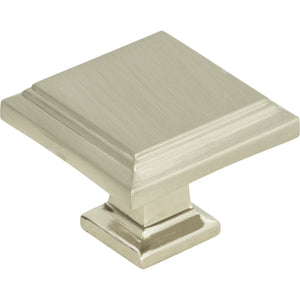Atlas Homewares Sutton Place Square Knob 1 1/4 Inch Brushed Nickel