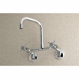 Kingston Brass Concord 8-Inch Adjustable Center Wall Mount Kitchen Faucet, Polished Chrome