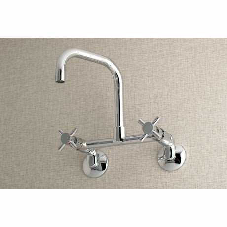Kingston Brass Concord 8-Inch Adjustable Center Wall Mount Kitchen Faucet, Polished Chrome