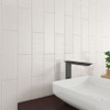 Urbano crema 3d mix glazed ceramic white textured subway tile 4x12 glossy NURBCREMIX4X12 product shot angle view