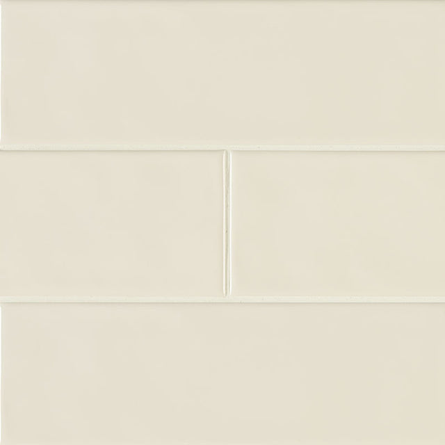 Urbano crema ceramic white subway tile 4x12 glossy  msi collection NURBCRE4X12 product shot angle view