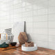 Urbano pure 3d mix ceramic white textured subway tile 4_x12_ glossy  NURBPURMIX4X12 product shot angle view