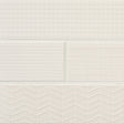 Urbano pure 3d mix ceramic white textured subway tile 4_x12_ glossy  NURBPURMIX4X12 product shot angle view