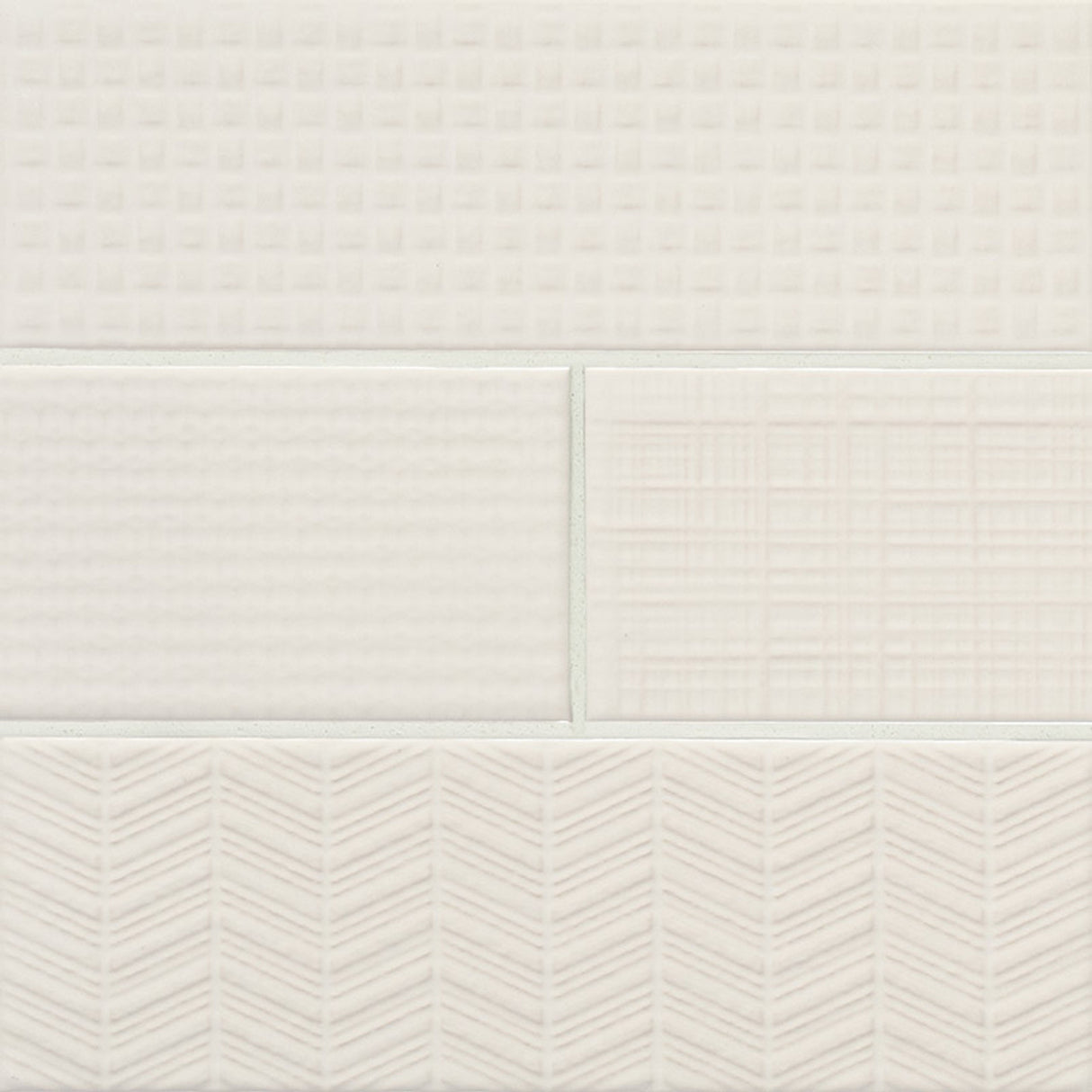 Urbano pure 3d mix ceramic white textured subway tile 4_x12_ glossy  NURBPURMIX4X12 product shot angle view