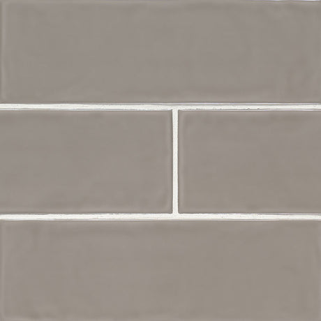 Urbano warm concrete ceramic gray subway tile 4x12 glossy  NURBWARCON4X12 product shot angle view