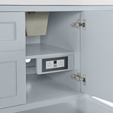 Breckenridge 60" Single Vanity, Serenity Blue, w/ 3 CM Eternal Jasmine Pearl Silestone Top w/ FreePower Wireless Charger