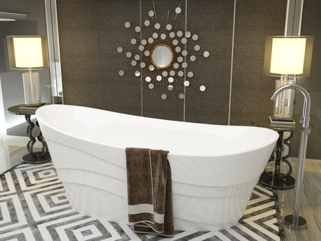 ANZZI FT-AZ084 Stratus 5.6 ft. Acrylic Reversible Drain Freestanding Bathtub in Glossy White