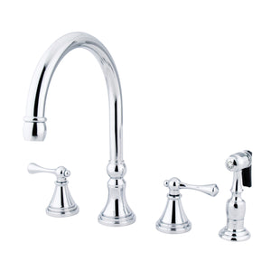Kingston Brass KS2791BLBS Widespread Kitchen Faucet, Polished Chrome