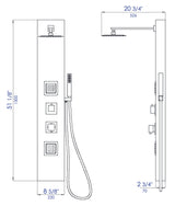 ALFI brand ABSP60W White Aluminum Shower Panel with 2 Body Sprays and Rain Shower Head