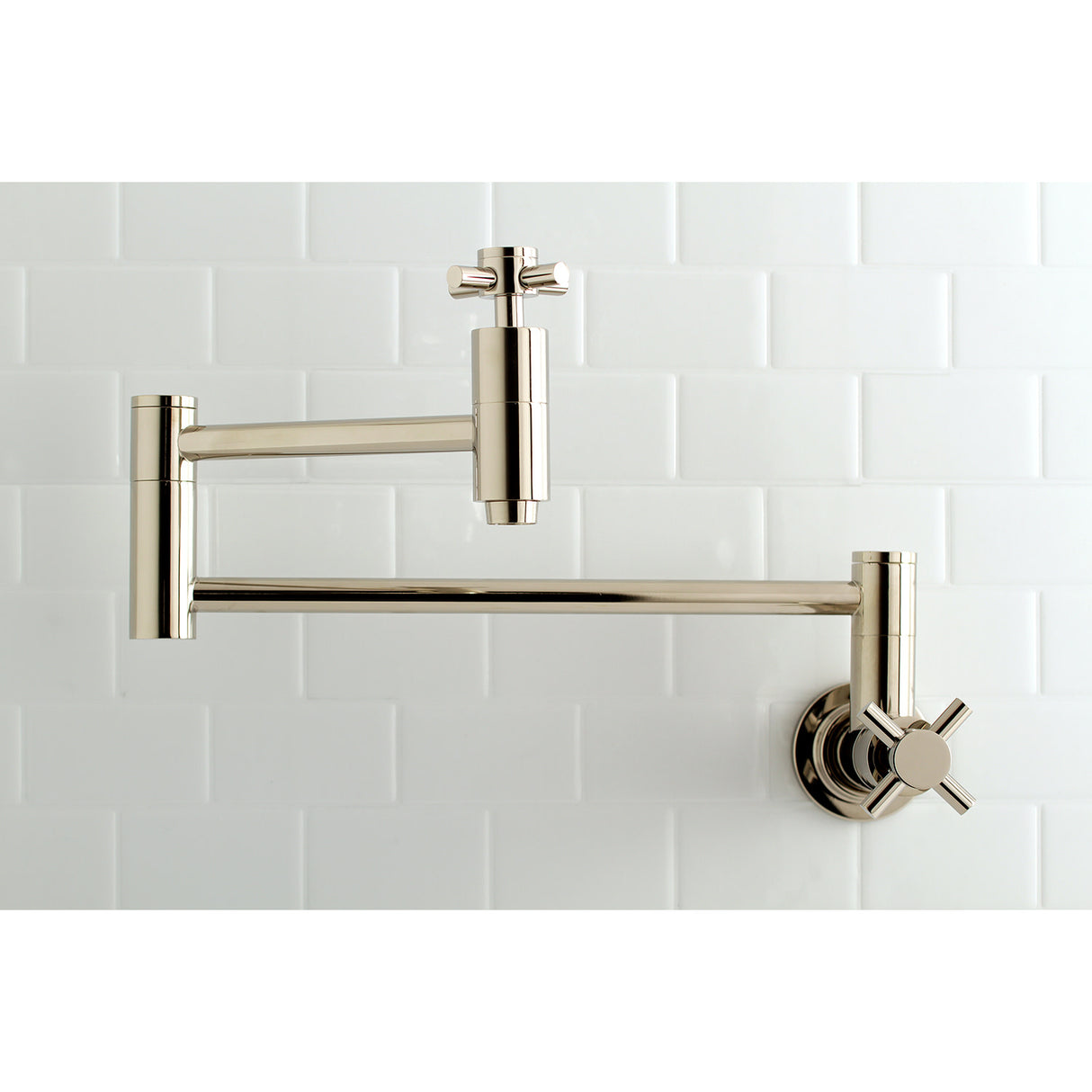 Kingston Brass KS8106DX Concord Wall Mount Pot Filler Kitchen Faucet, Polished Nickel