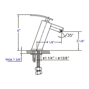 ALFI brand AB1628-BN Brushed Nickel Single Lever Bathroom Faucet