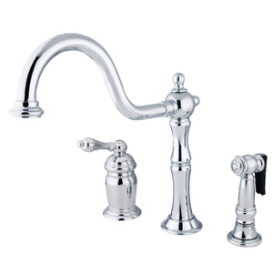 Kingston Brass KS1811ALBS Widespread Kitchen Faucet, Polished Chrome