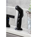 Kingston Brass FB7790NDLSP NuvoFusion 8-Inch Centerset Kitchen Faucet with Sprayer, Matte Black