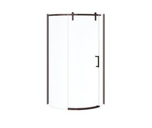 MAAX 139410-900-173-002 Outback Round 36 x 36 x 75 5/8 in. 8mm Sliding Shower Door for Corner Installation with Clear glass in Dark Bronze