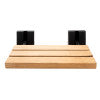 Black Matte 16" Wide Foldable Teak Shower Seat with Square Hardware