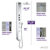 ANZZI SP-AZ015 Lann 53 in. 3-Jetted Full Body Shower Panel with Heavy Rain Showerhead and Spray Wand in Chrome